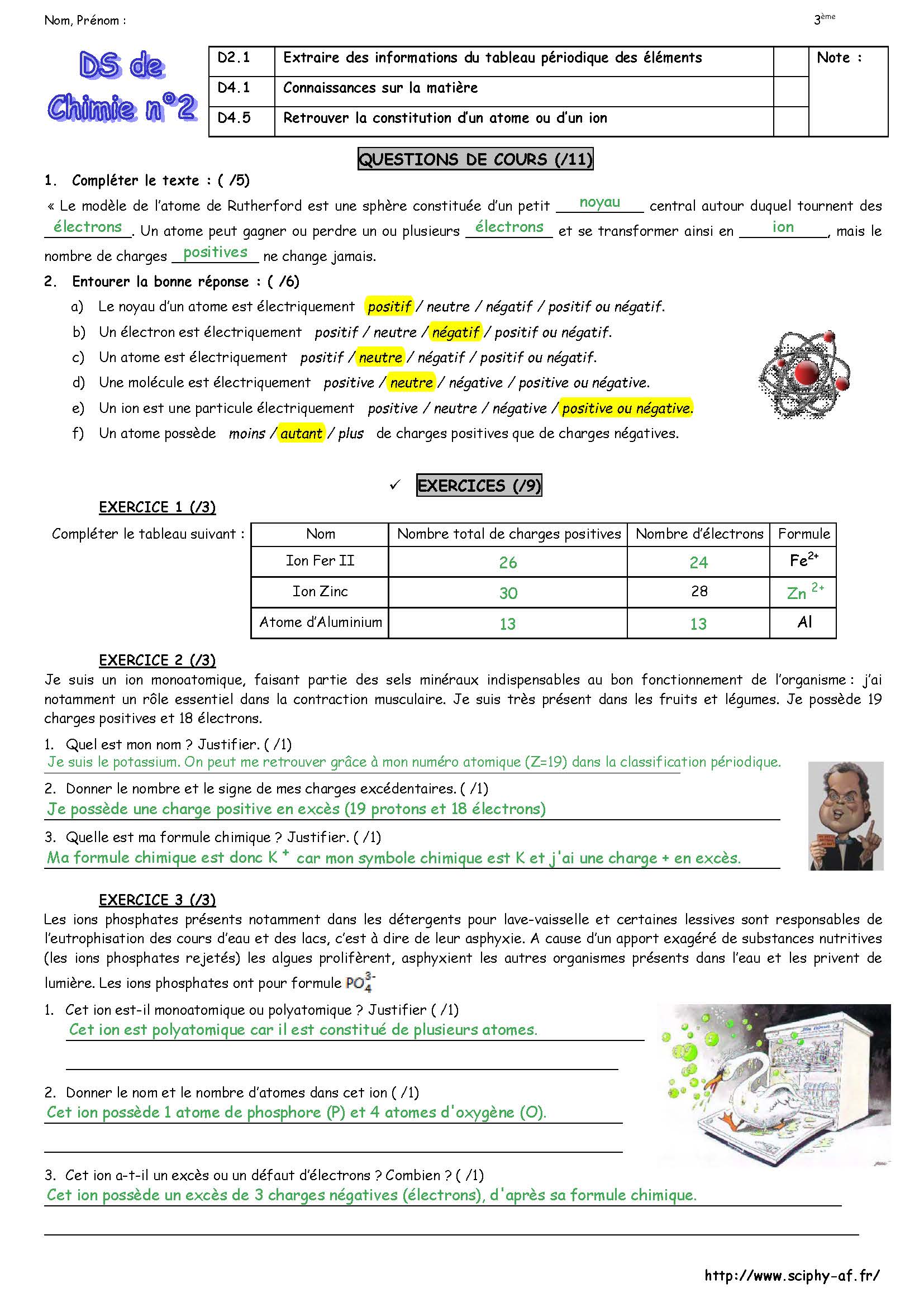 DS2 3 ème atomes ions 2015 2016